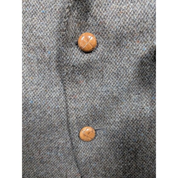 Stewart County Blazer Mens 48L Brown Wool Academia Elbow Patch Acorn Button - Picture 7 of 16